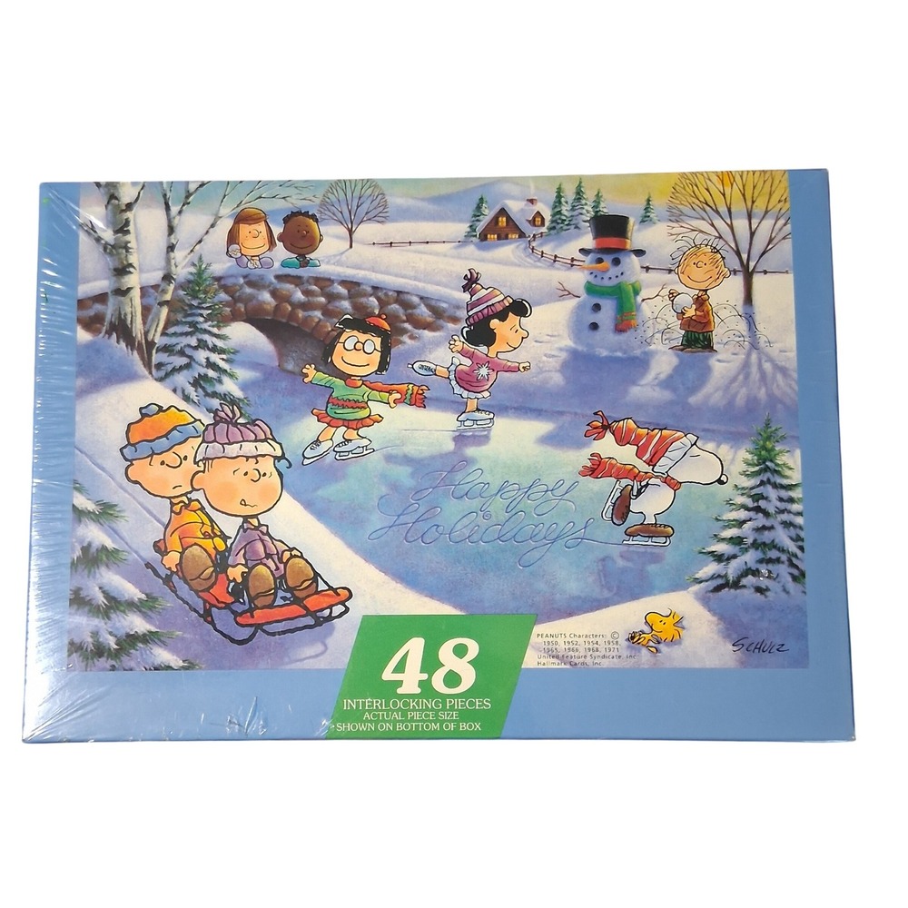 Peanuts Characters Happy Holidays 48 Interlocking Pieces Puzzle New Sealed